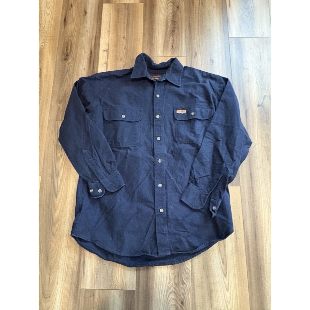 Five Brother Chamois Shirt Navy Blue Flannel Men's Sz‎ Large Cotton